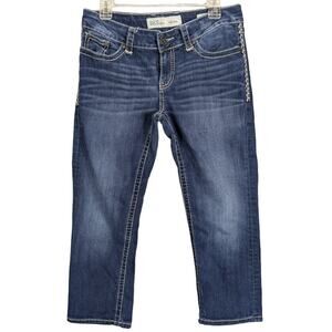 BKE Cropped Jeans Womens 30 x 23 Culture Capri Pants Embroidered Pockets Short